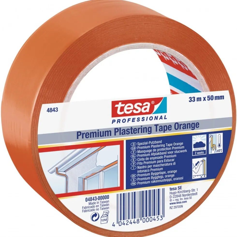 Ruban adhésif plastifié de protection orange - 4843 TESA Adhésifs