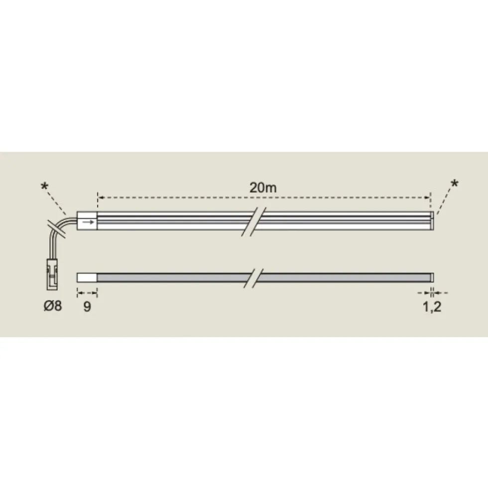 Ruban LED 20 m 200W 24V 3000-4000K - Moove 4 L&S LIGHT