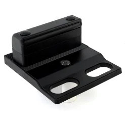Sabot de portail avec butée pour verrou de sol Sabo noir - à visser LOCINOX