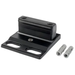 Sabot de portail avec butée pour verrou de sol Sabo noir - à visser LOCINOX