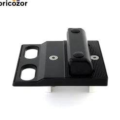 Sabot de portail avec butée pour verrou de sol Sabo noir - à visser LOCINOX