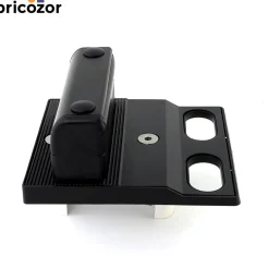 Sabot de portail avec butée pour verrou de sol Sabo noir - à visser LOCINOX