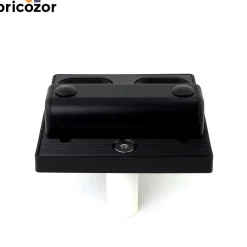 Sabot de portail avec butée pour verrou de sol Sabo noir - à visser LOCINOX