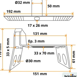 Sabot de portail réglable à sceller TIRARD