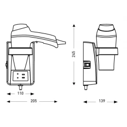 Sèche-cheveux - avec support - Clipper II JVD