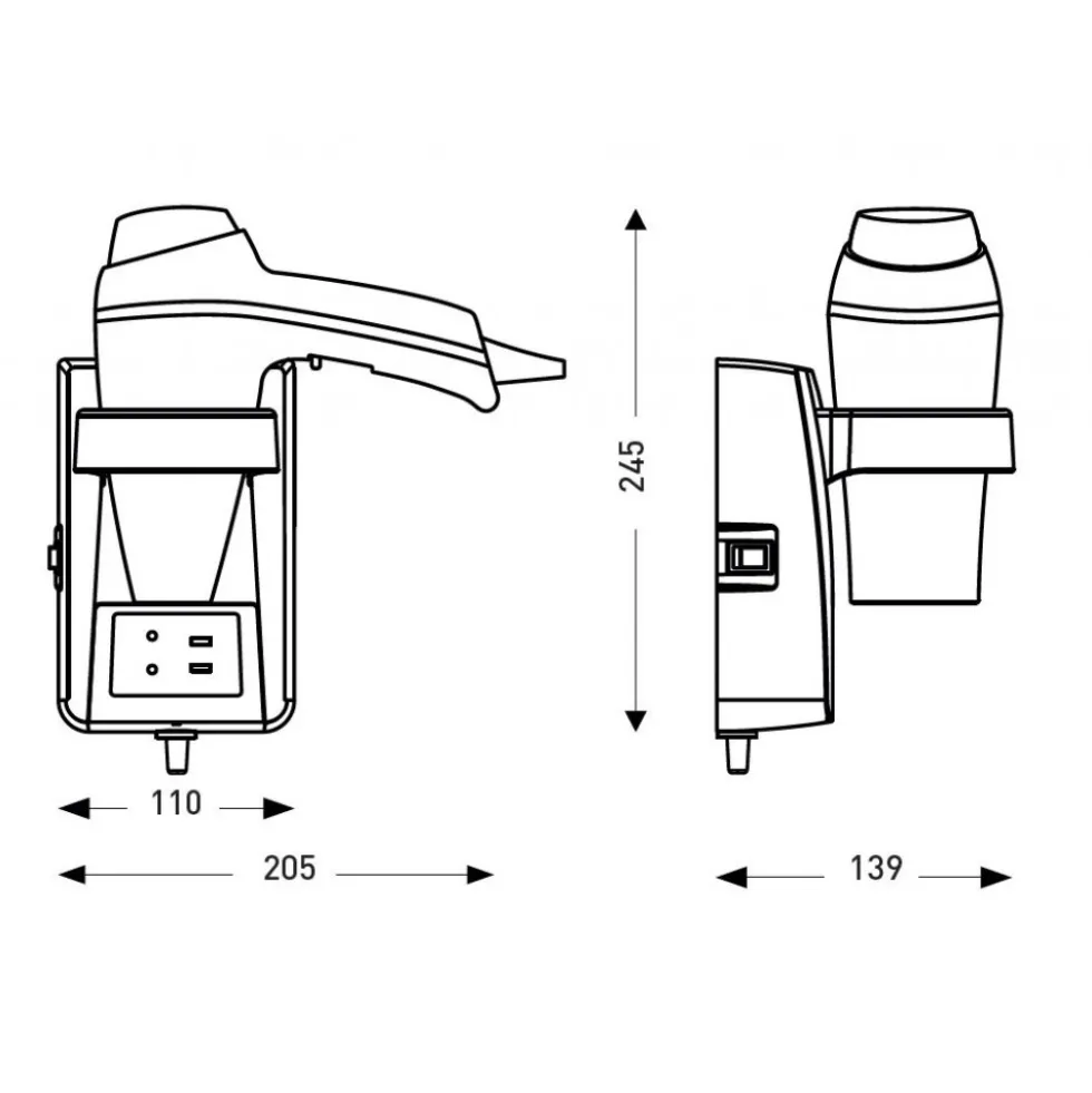 Sèche-cheveux - avec support - Clipper II JVD