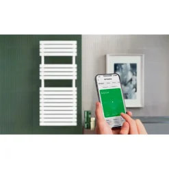 Sèche-serviettes électrique digital 500W connecté WiFi - noir - Neo ROINTE