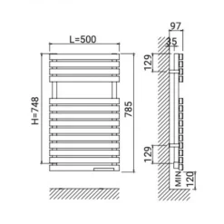 Sèche-serviettes électrique 300W H74,8 cm connecté WiFi - chrome - Neo ROINTE
