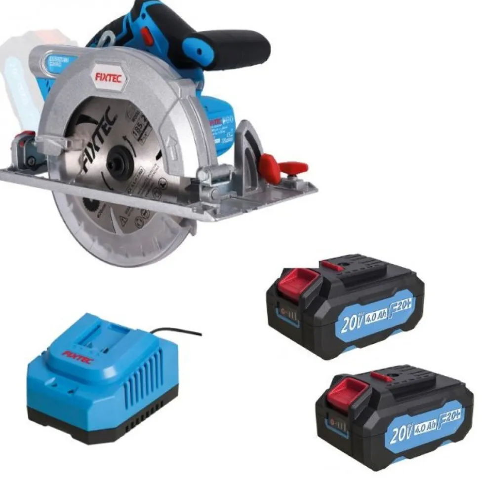 Scie circulaire portative sans fil 20V - diamètre 185mm + 2 batteries 4Ah - FCCS185X1-2B1C LEMAN