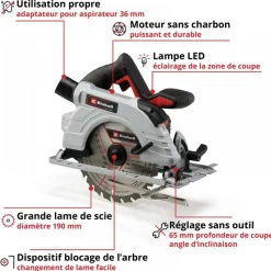Scie circulaire sans fil - TP-CS 18/190 Li BL - Solo - Power X-Change EINHELL PROFESSIONAL
