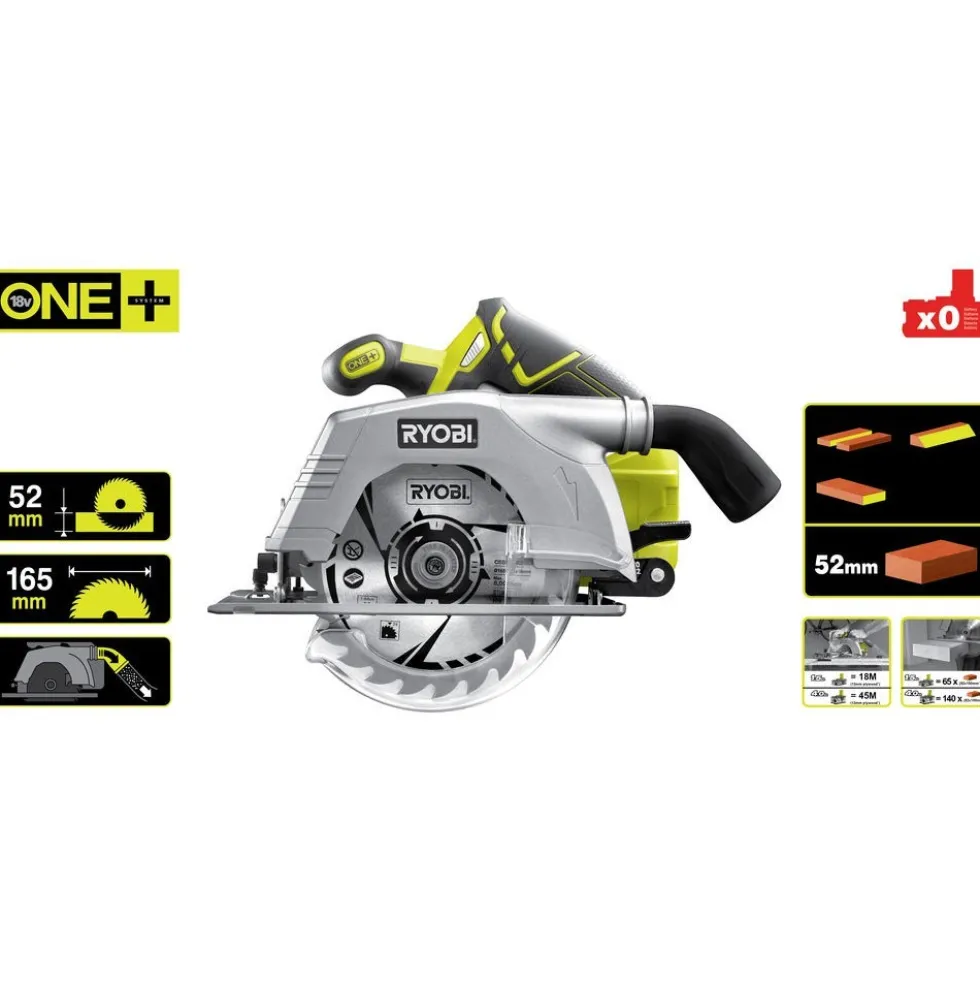 Scie circulaire 18V ONE+™ - Ø165 mm - 24 dents - Solo - R18CS-0 RYOBI