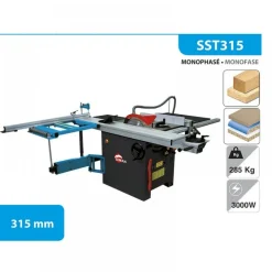 Scie sur table avec chariot 3000 W - diamètre 315 mm - SST315 LEMAN