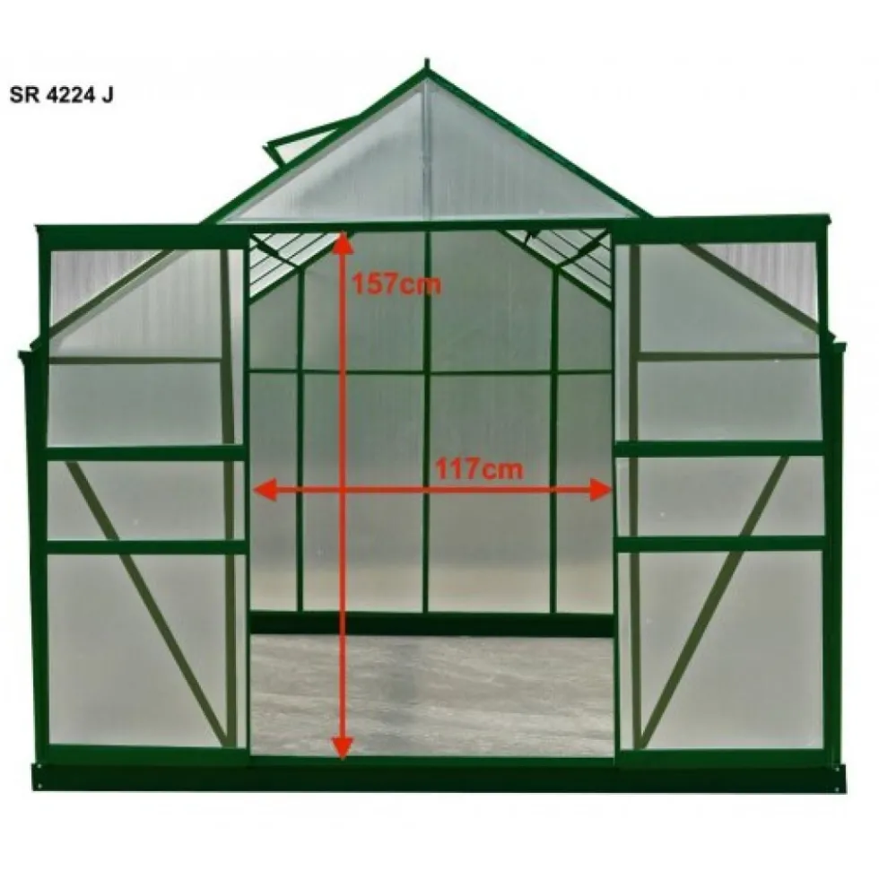 Serre jardin aluminium - 4,25 x 2,50 m - 10,60 m2 HABRITA
