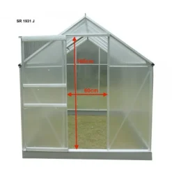 Serre jardin aluminium - 1,90 x 3,10 m - 5,90 m2 HABRITA