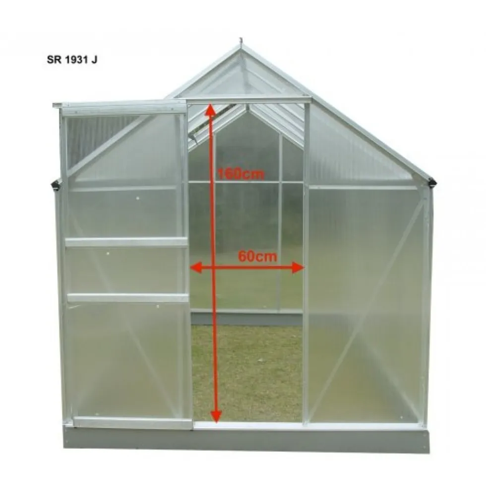 Serre jardin aluminium - 1,90 x 3,10 m - 5,90 m2 HABRITA