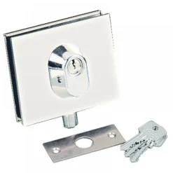 Serrure basse de porte en verre - cylindre traversant - 1358 ASSA ABLOY