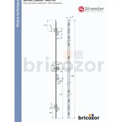 Serrure à 2 crochets - pour fenêtre coulissante aluminium - TFC 6402 ASSA ABLOY