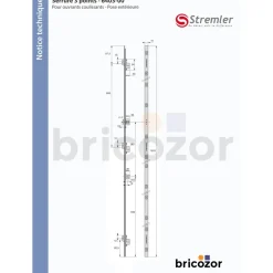Serrure à 3 crochets - pour porte coulissante aluminium - TFC 6403 ASSA ABLOY