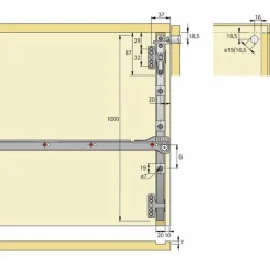 Serrure de meuble à levier avec rosette pour cylindre Z23 HETTICH