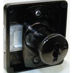 Serrure de meuble à palastre 391 pour cylindre Z23 - noir LEHMANN