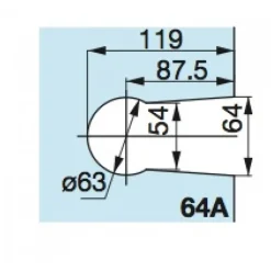 Serrure de miroiterie à cylindre - béquille et bouton - Lagune 4037 ASSA ABLOY