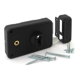 Serrure de portail en applique horizontale - cylindre européen FTH THIRARD