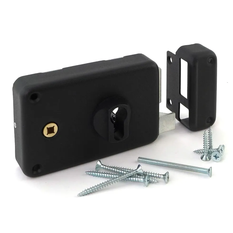 Serrure de portail en applique horizontale - cylindre européen FTH THIRARD