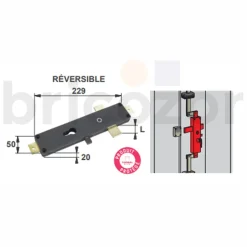 Serrure de volets - composite - 3 points - pour cylindre européen TORBEL