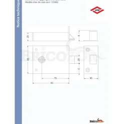Serrure en applique horizontale - fonction bec-de-cane JPM