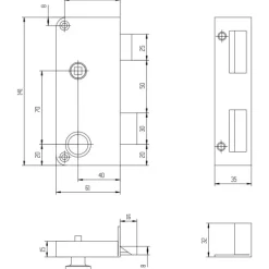 Serrure en applique verticale - extra plate - à condamnation - 466000 JPM