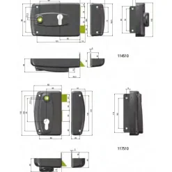 Serrure en applique verticale à fouillot - cylindre européen - Freelox JPM