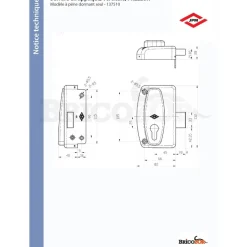 Serrure en applique verticale - pêne dormant - cylindre européen - Freelox JPM