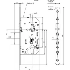 Serrure à larder d'urgence D 469 double fouillot - réversible VACHETTE