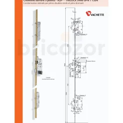 Serrure à larder 5 points encastrable TRILOCK 5900 SPN1 A2P* VACHETTE