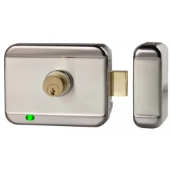 Serrure électrique en applique avec cylindre à émission - réversible Izyx