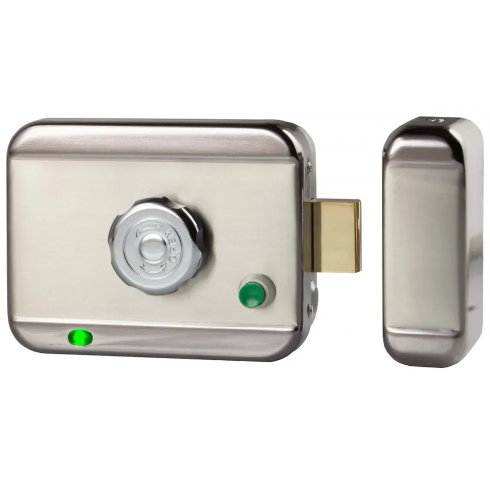 Serrure électrique en applique avec bouton moleté à émission Izyx