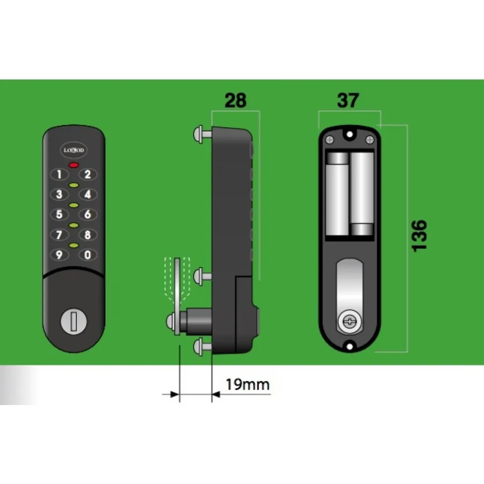 Serrure électronique à code - pour armoire et casier - Loker 20 LOKOD