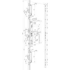 Serrure Médiator 3 points 629X PZ - entraxe 92 mm - carré de 8/9 mm EFF EFF