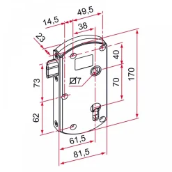Serrure portail en applique à pêne réglable - polyamide - Modulox GB TIRARD