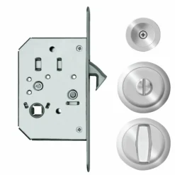Serrure porte coulissante - à condamnation - rosace ronde - inox - EPD KARCHER DESIGN