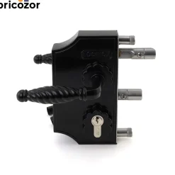 Serrure rustique noir pour portail battant - LAKQ 40 LOCINOX