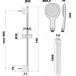 Set de douche chromé et blanc laqué Addict White PAINI