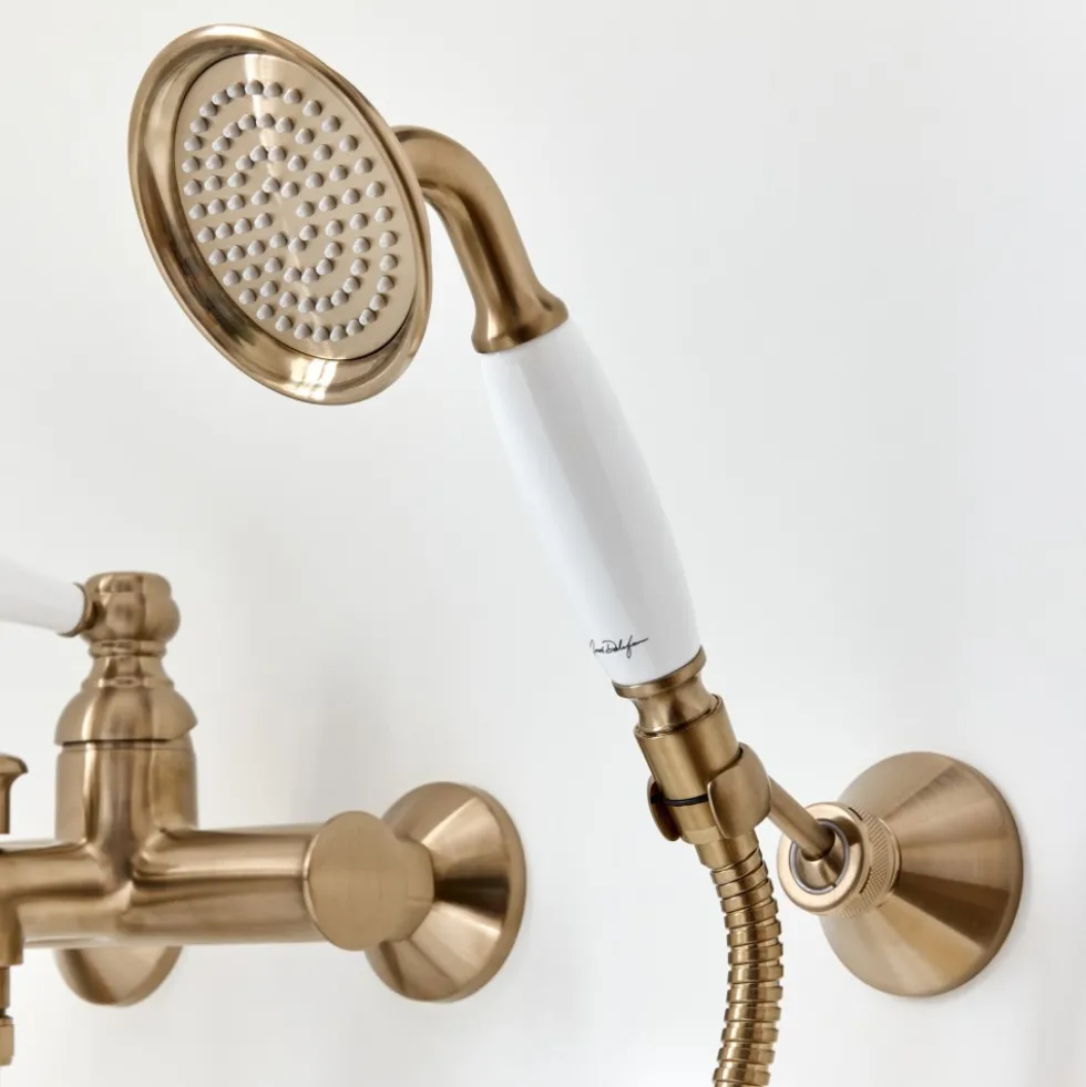 Set de douche retro avec douchette flexible et support - bronze - Louise JACOB DELAFON