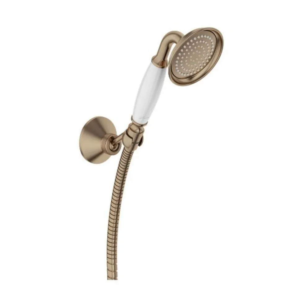 Set de douche retro avec douchette flexible et support - bronze - Louise JACOB DELAFON