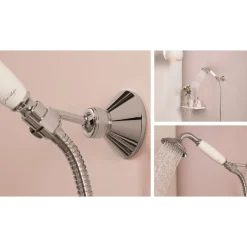 Set de douche retro avec douchette flexible et support - chromé - Louise JACOB DELAFON