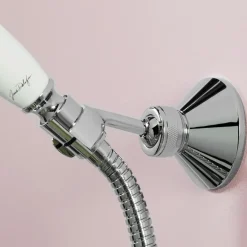 Set de douche retro avec douchette flexible et support - chromé - Louise JACOB DELAFON