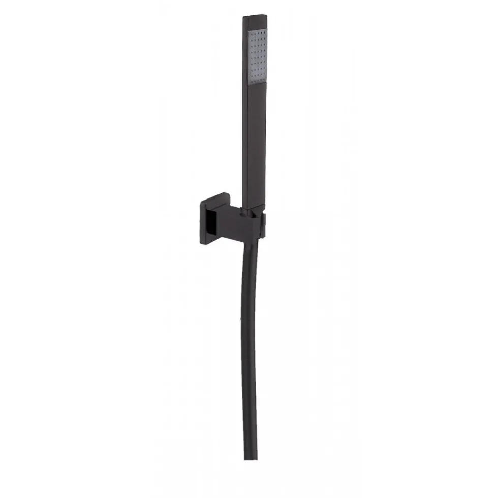 Set de douche sur applique mural en PVD noir mat brossé Dax PAINI