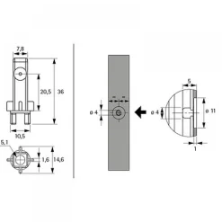 Set de raccord universel avec vis pour profilé HETTICH