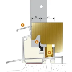Seuil en aluminium ISOL 47T pour porte-fenêtre bois BILCOCQ