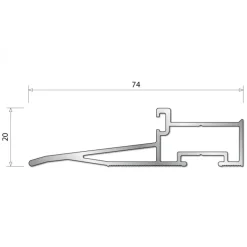 Seuil en aluminium OELT pour porte-fenêtre bois ouvrant vers l'extérieur BILCOCQ